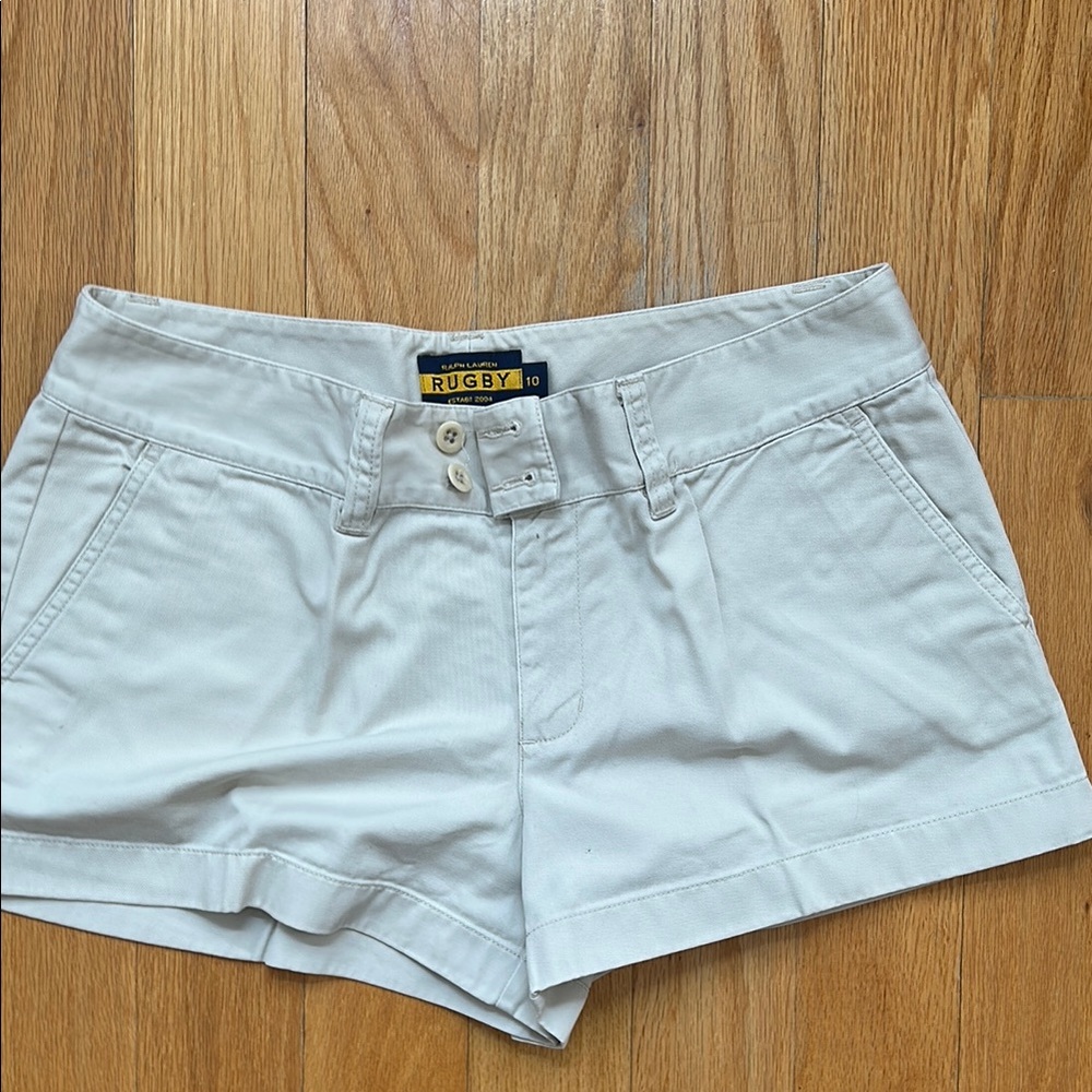 Rugby Ralph Lauren Cream Cargo Shorts for Casual Style
